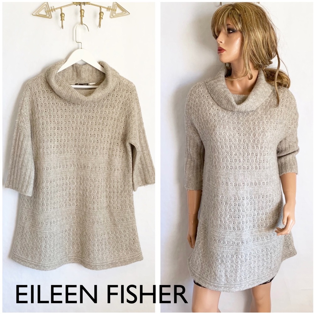EILEEN FISHER Alpaca Wool Tunic Sweater - Picture 1 of 8